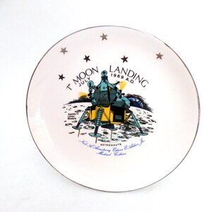 1969 VINTAGE 8.5” 1st MOON LANDING ASTRONAUT COLLECTIBLE PLATE